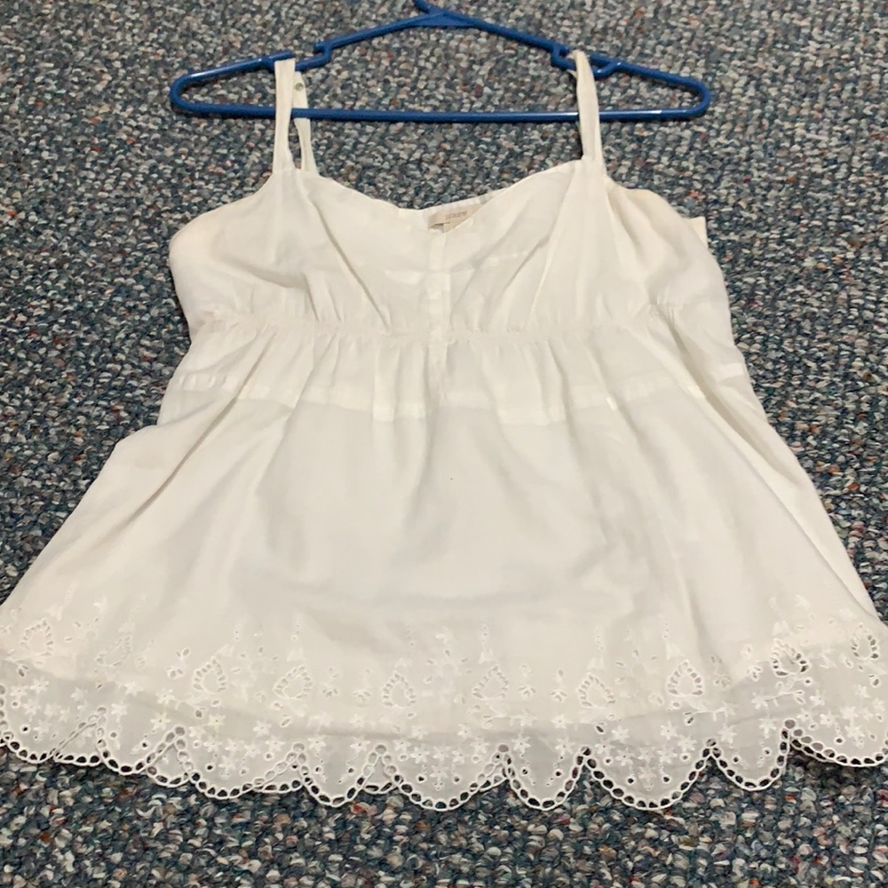 J crew white eyelet top